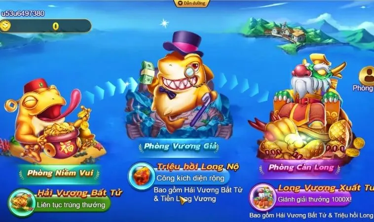 Hướng Dẫn Cách Chơi Bắn Cá Royal Fishing Tại M788 Thắng Lớn Mỗi Ngày 2 Các phòng chơi trong game Bắn Cá Royal Fishing Tại M788