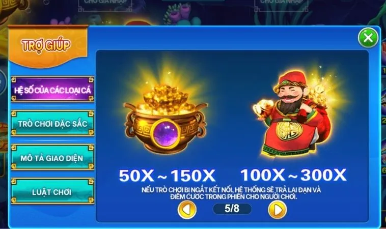 Hệ số thưởng các sinh vật trong game Bắn Cá Thần Tài Tại M788