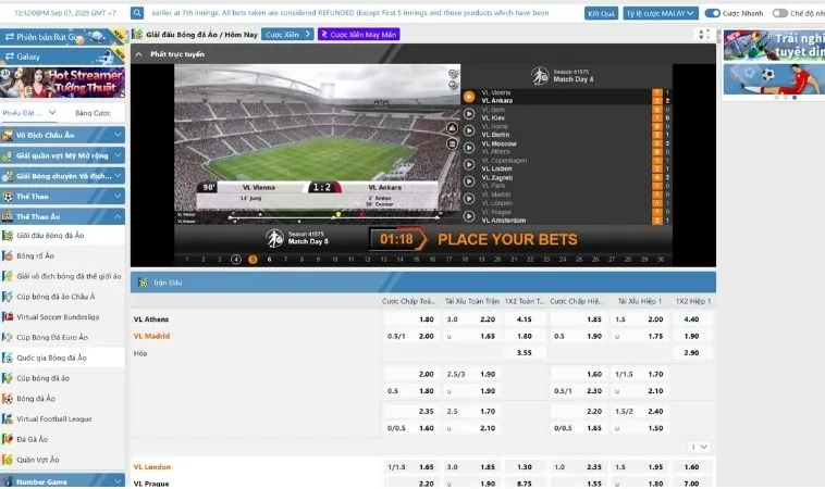 Khám Phá Bí Mật Cá Cược Thể Thao Ảo M788 Đỉnh Cao Nhất 2 Giao diện cá cược Thể Thao Ảo M788