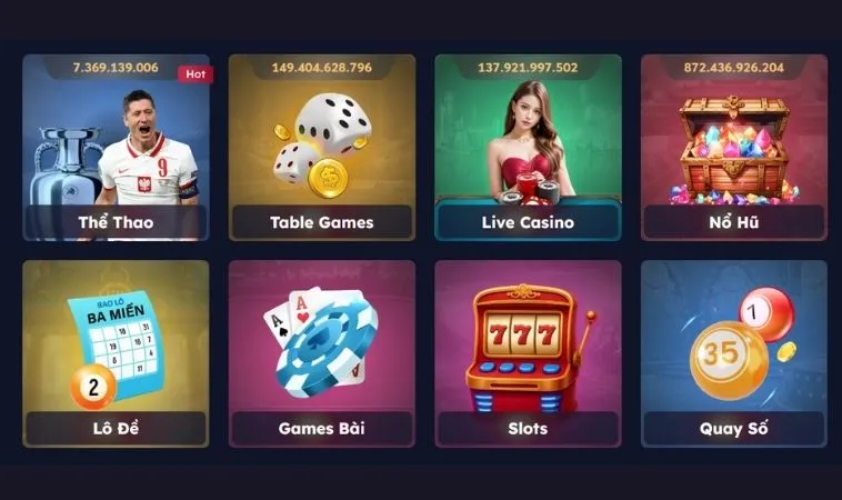 Đa dạng các thể loại game có tại nhà cái M788