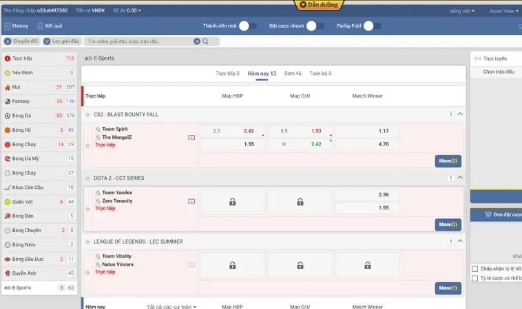 Thể Thao Điện Tử Tại M788